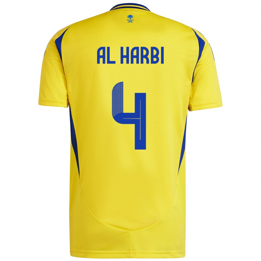 Criança Camisola Fay Al-Harbi #4 Azul Amarelo Principal 2024/25 Camisa Brasil