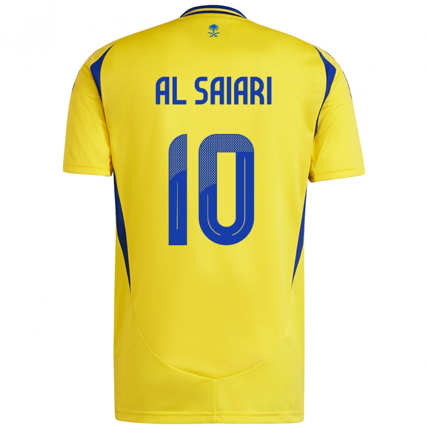 Criança Camisola Mubarkh Al-Saiari #10 Azul Amarelo Principal 2024/25 Camisa Brasil