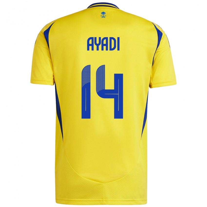 Criança Camisola Ghada Ayadi #14 Azul Amarelo Principal 2024/25 Camisa Brasil