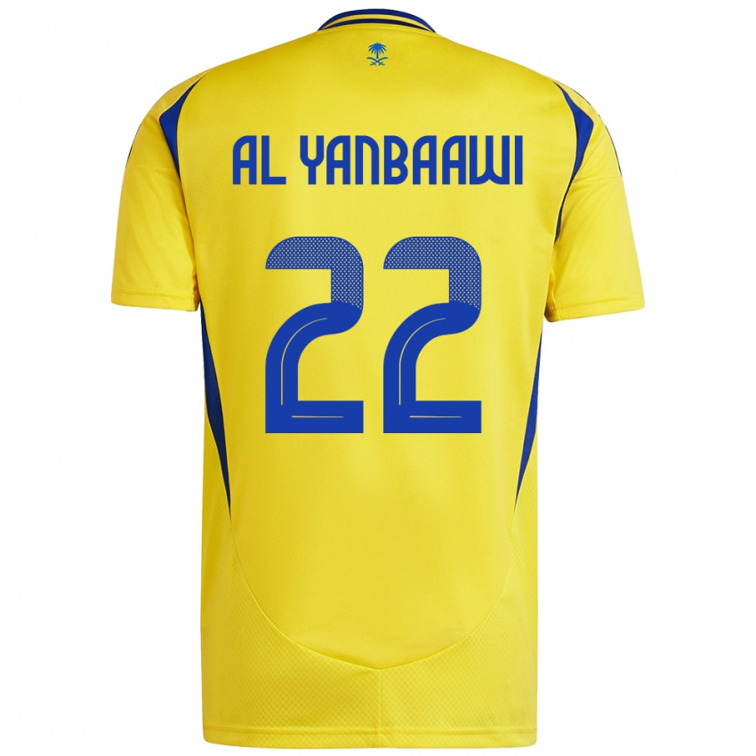 Criança Camisola Tahani Al-Yanbaawi #22 Azul Amarelo Principal 2024/25 Camisa Brasil