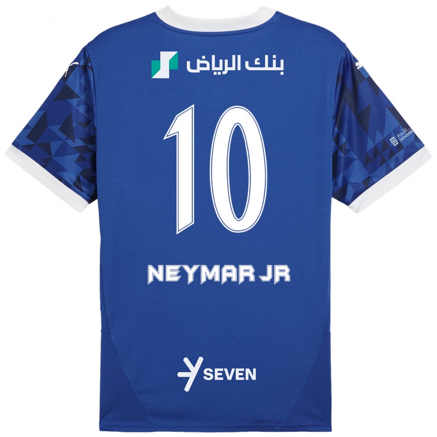 Criança Camisola Neymar #10 Azul Escuro Branco Principal 2024/25 Camisa Brasil