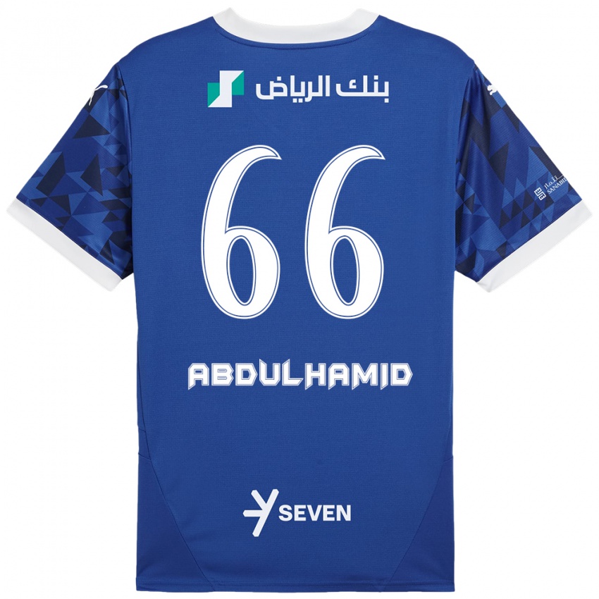 Criança Camisola Saud Abdulhamid #66 Azul Escuro Branco Principal 2024/25 Camisa Brasil