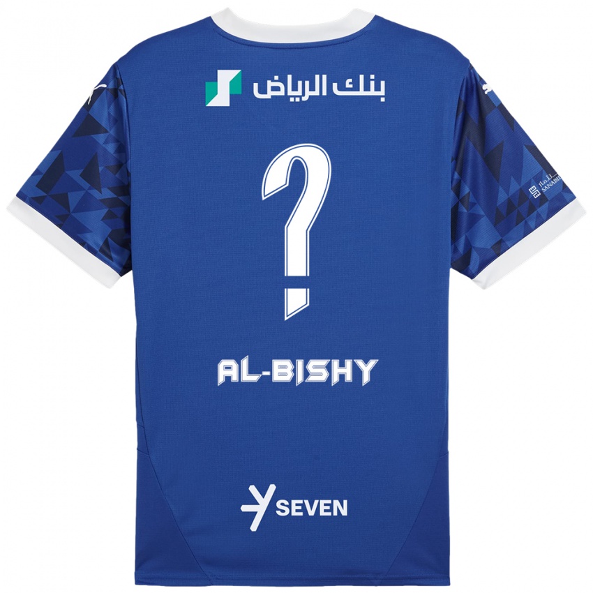 Criança Camisola Bder Abdulaziz Al-Bishy #0 Azul Escuro Branco Principal 2024/25 Camisa Brasil