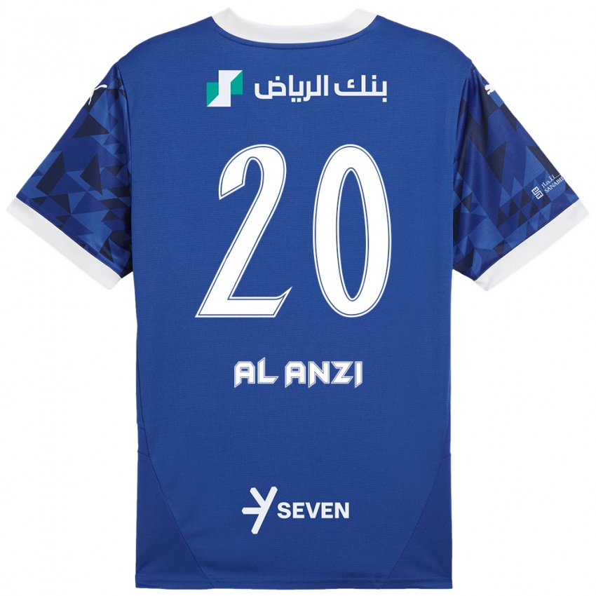 Criança Camisola Areej Al-Anzi #20 Azul Escuro Branco Principal 2024/25 Camisa Brasil