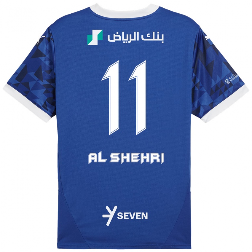 Criança Camisola Saleh Al-Shehri #11 Azul Escuro Branco Principal 2024/25 Camisa Brasil