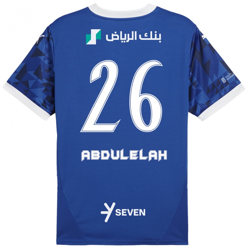 Criança Camisola Abdulelah Al-Malki #26 Azul Escuro Branco Principal 2024/25 Camisa Brasil