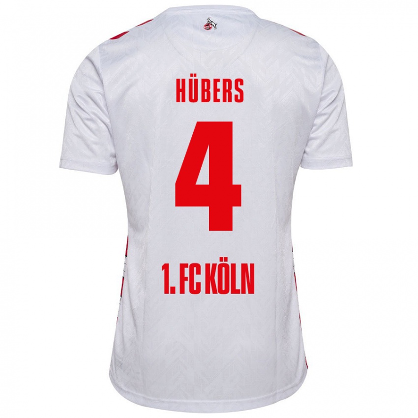 Criança Camisola Timo Hübers #4 Vermelho Branco Principal 2024/25 Camisa Brasil