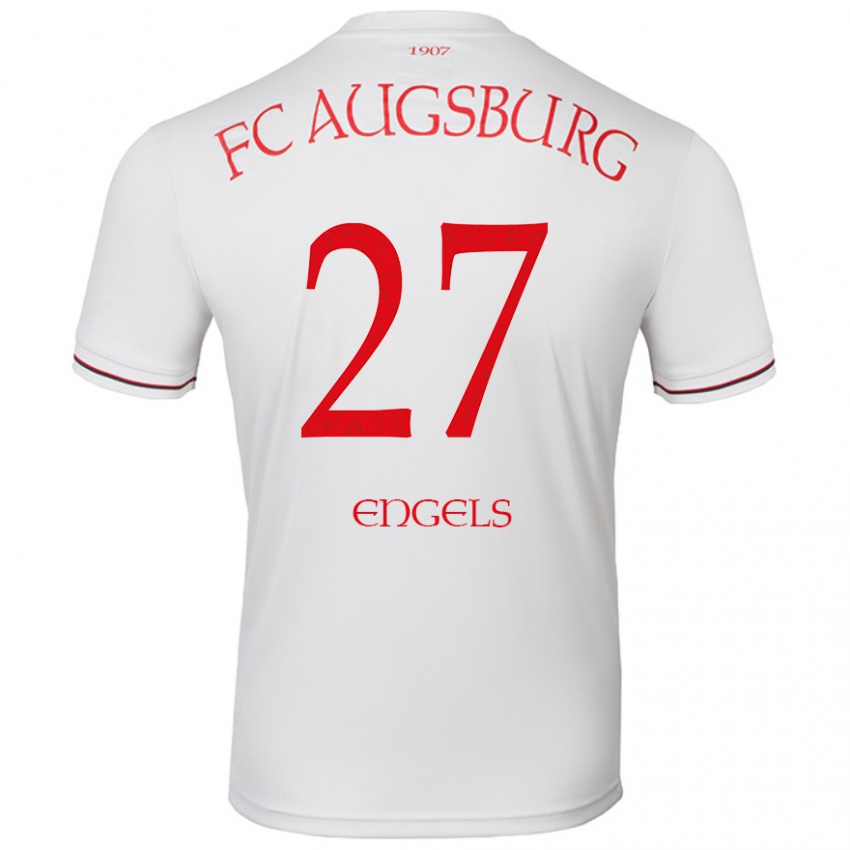 Criança Camisola Arne Engels #27 Branco Principal 2024/25 Camisa Brasil