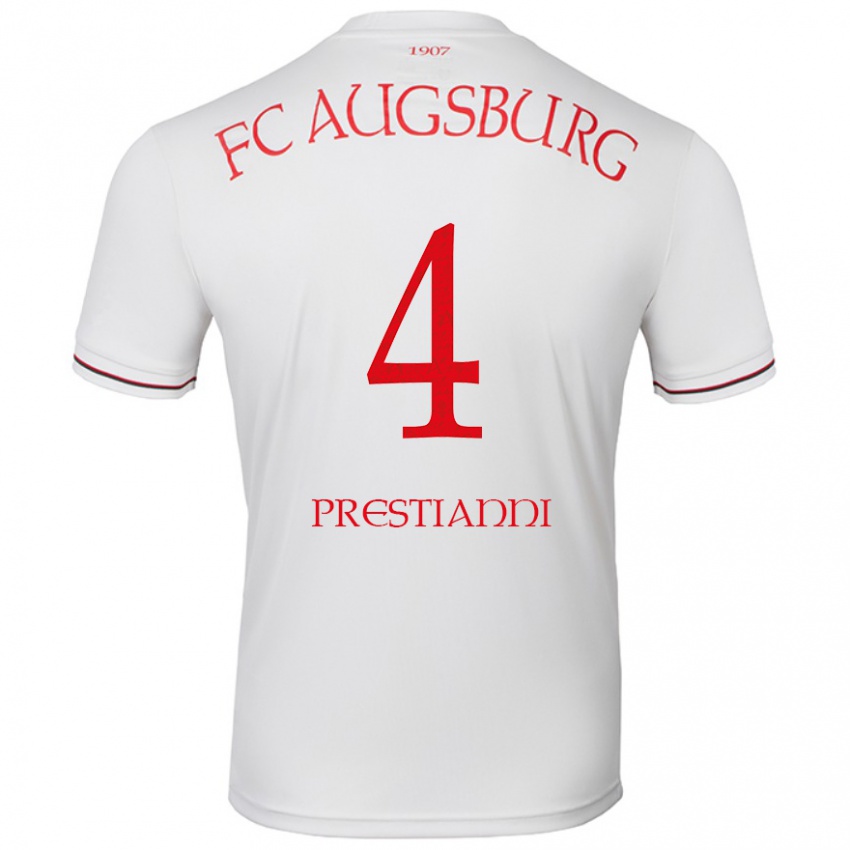 Criança Camisola Luis Prestianni #4 Branco Principal 2024/25 Camisa Brasil