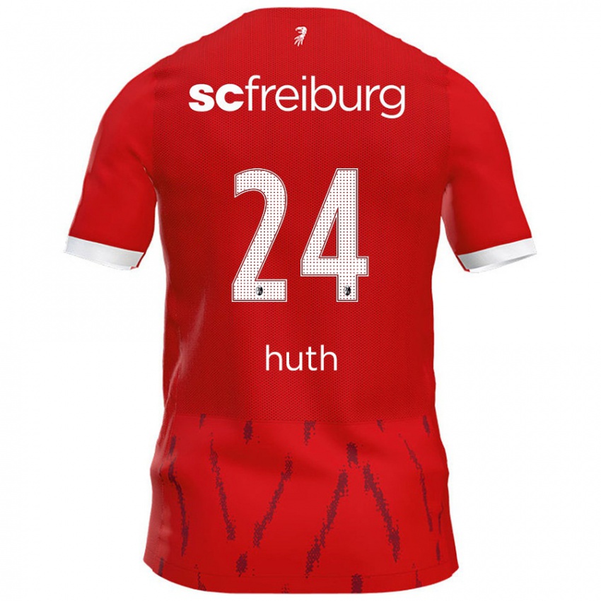 Criança Camisola Jannik Huth #24 Vermelho Principal 2024/25 Camisa Brasil