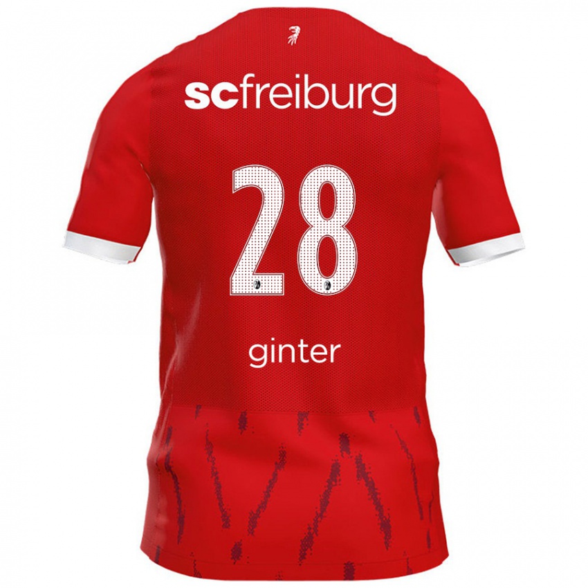 Criança Camisola Matthias Ginter #28 Vermelho Principal 2024/25 Camisa Brasil