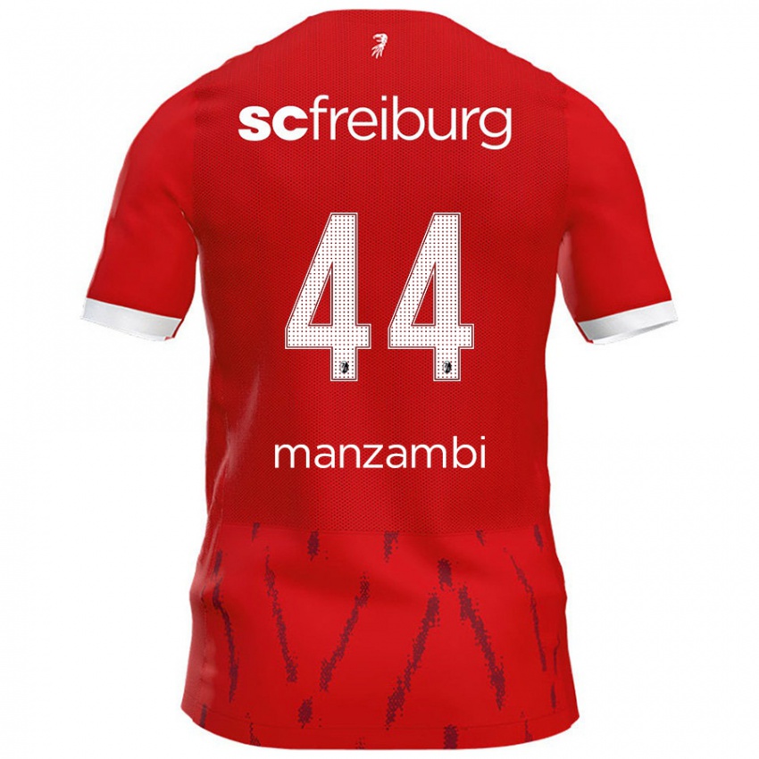 Criança Camisola Johan Manzambi #44 Vermelho Principal 2024/25 Camisa Brasil