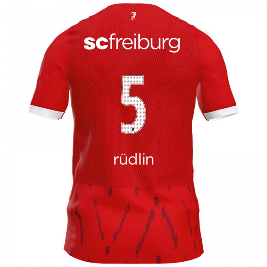 Criança Camisola Fabian Rüdlin #5 Vermelho Principal 2024/25 Camisa Brasil