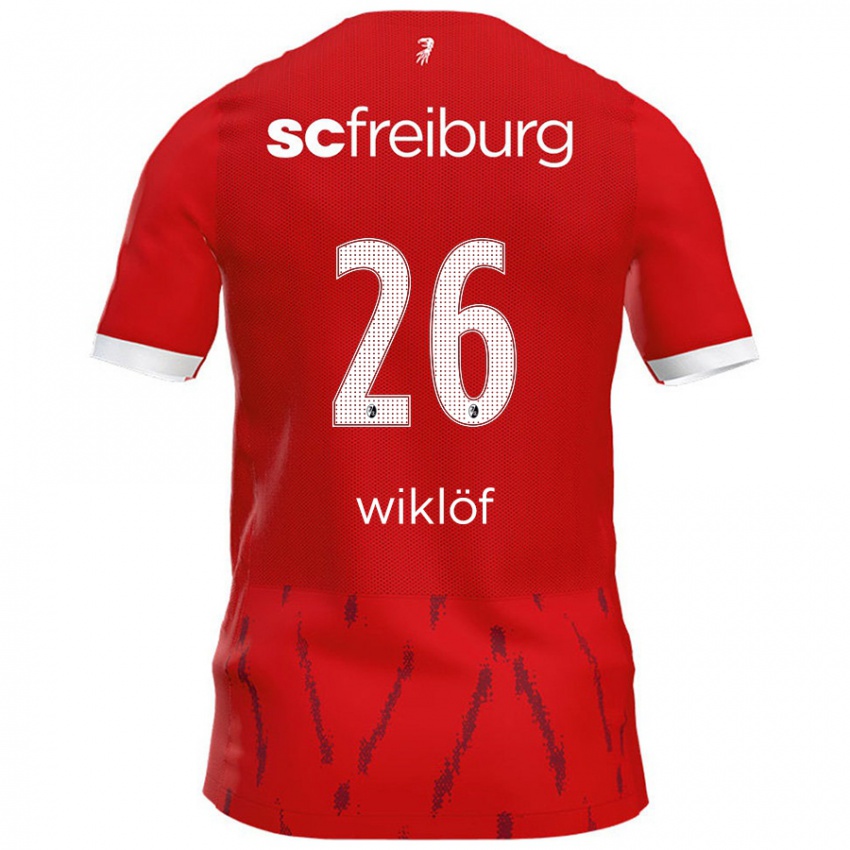 Criança Camisola Oscar Wiklöf #26 Vermelho Principal 2024/25 Camisa Brasil