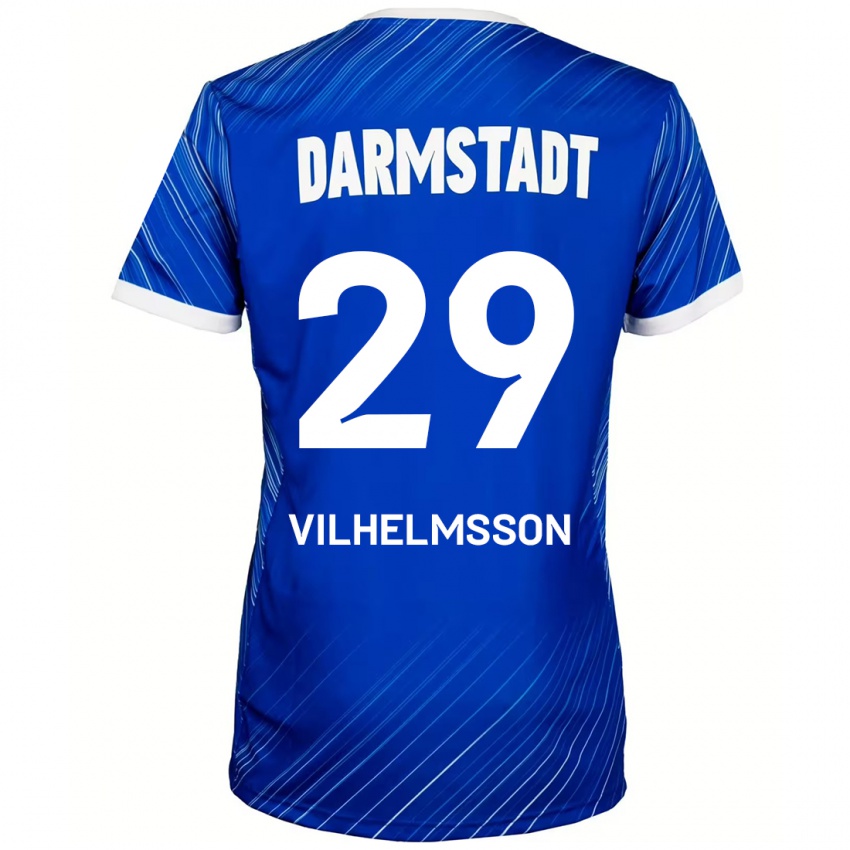 Criança Camisola Oscar Vilhelmsson #29 Branco Azul Principal 2024/25 Camisa Brasil