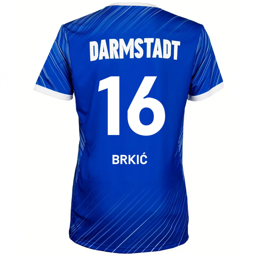 Criança Camisola Amar Brkić #16 Branco Azul Principal 2024/25 Camisa Brasil