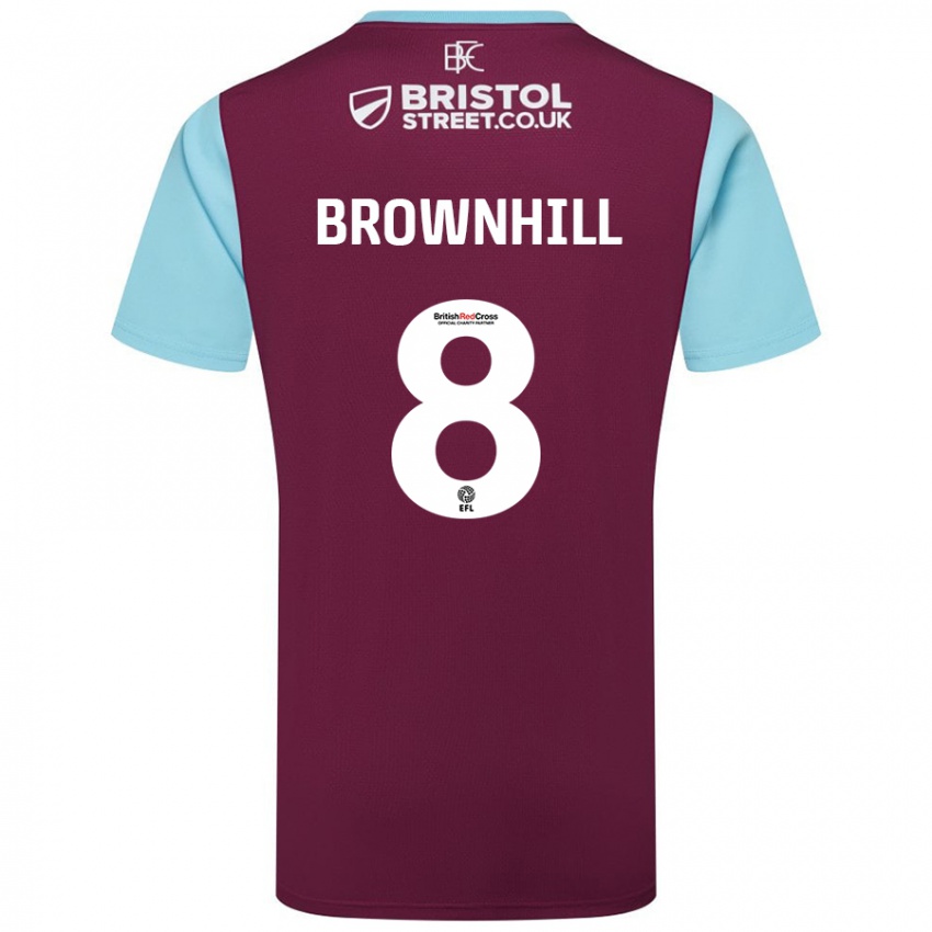 Criança Camisola Josh Brownhill #8 Crédito Borboleta Azul Principal 2024/25 Camisa Brasil