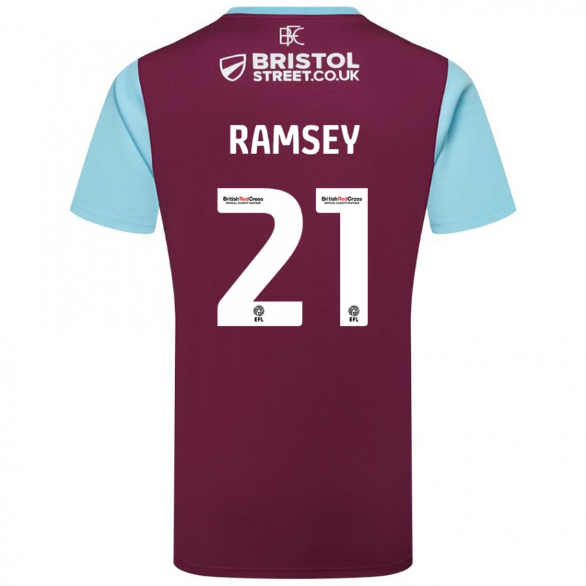 Criança Camisola Aaron Ramsey #21 Crédito Borboleta Azul Principal 2024/25 Camisa Brasil