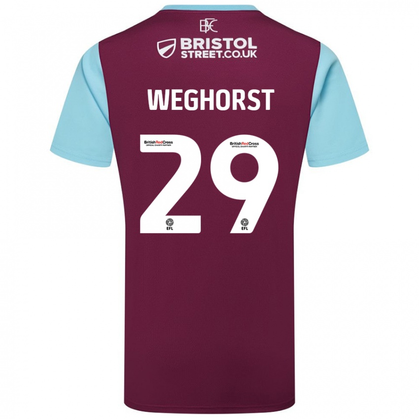 Criança Camisola Wout Weghorst #29 Crédito Borboleta Azul Principal 2024/25 Camisa Brasil