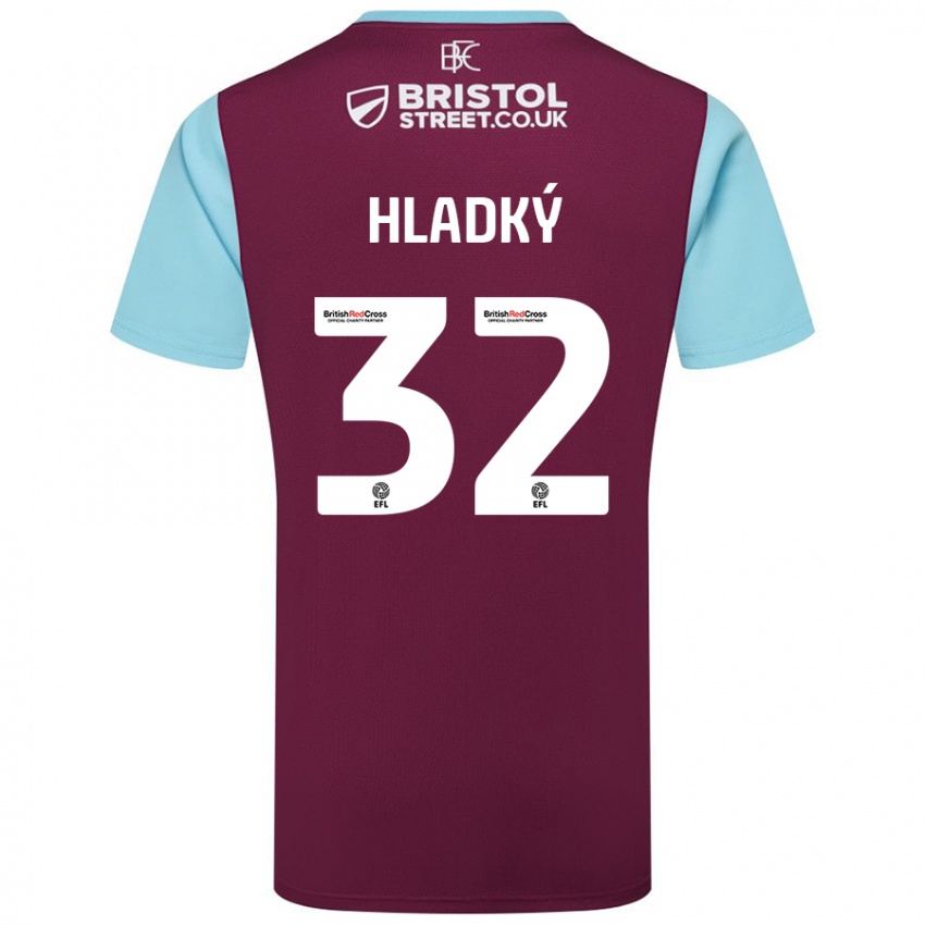 Criança Camisola Vaclav Hladky #32 Crédito Borboleta Azul Principal 2024/25 Camisa Brasil