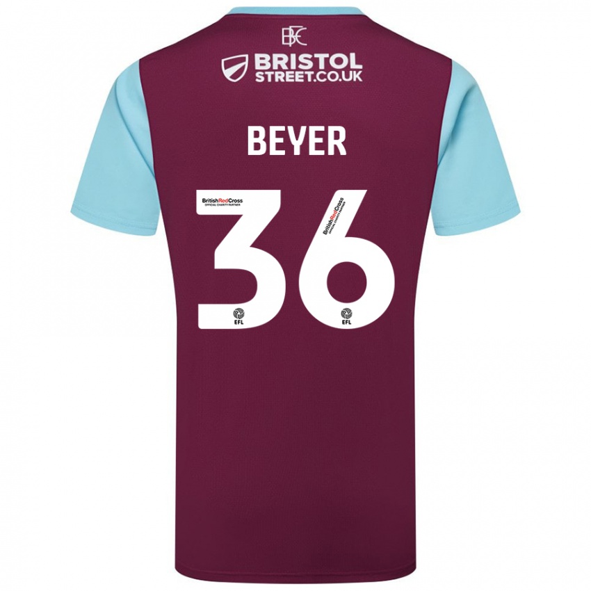 Criança Camisola Jordan Beyer #36 Crédito Borboleta Azul Principal 2024/25 Camisa Brasil