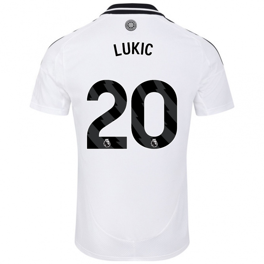 Criança Camisola Saša Lukić #20 Branco Principal 2024/25 Camisa Brasil