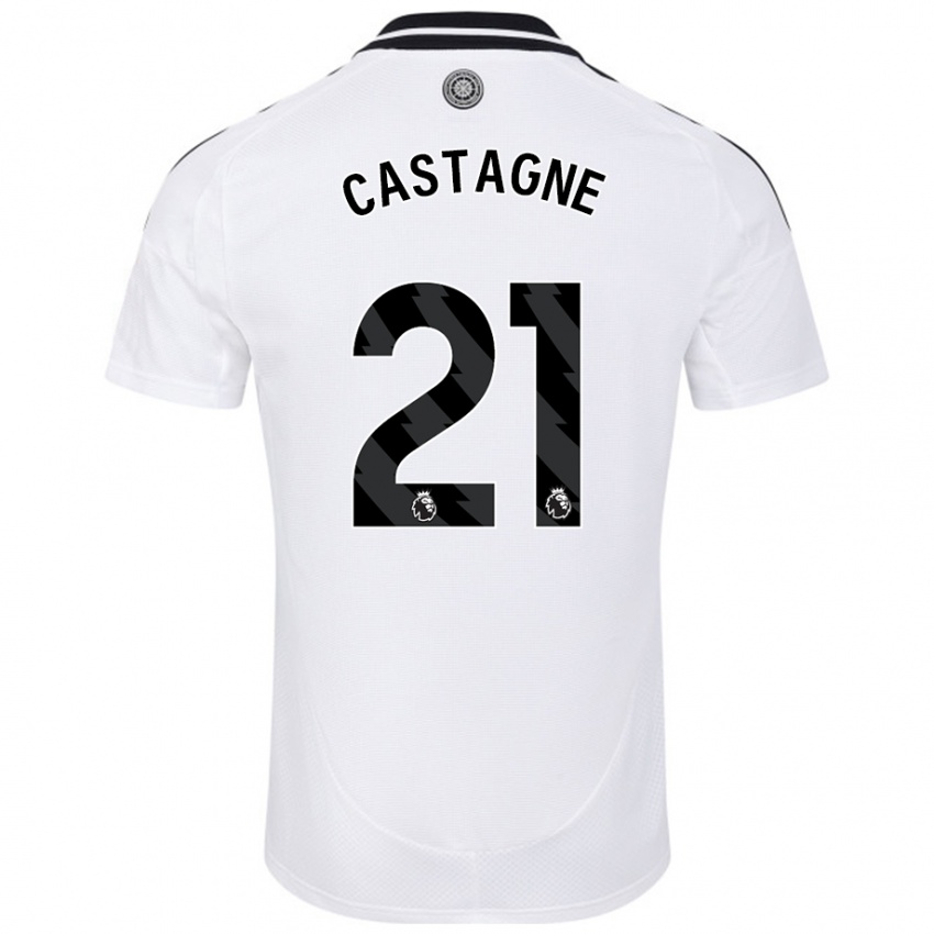 Criança Camisola Timothy Castagne #21 Branco Principal 2024/25 Camisa Brasil