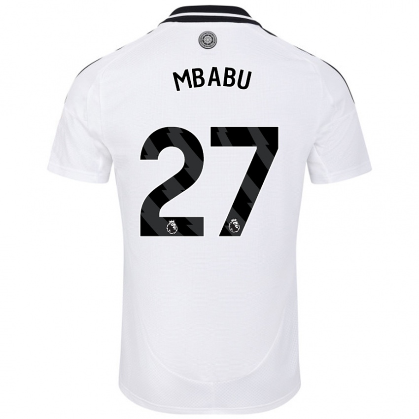 Criança Camisola Kevin Mbabu #27 Branco Principal 2024/25 Camisa Brasil