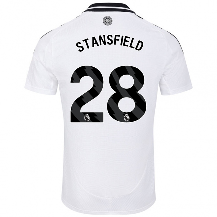 Criança Camisola Jay Stansfield #28 Branco Principal 2024/25 Camisa Brasil