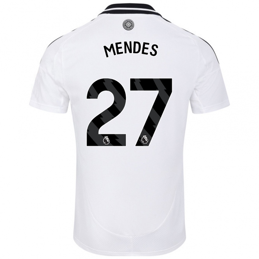 Criança Camisola Megalie Mendes #27 Branco Principal 2024/25 Camisa Brasil