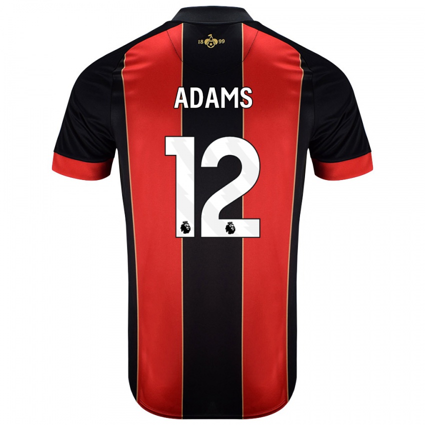 Criança Camisola Tyler Adams #12 Vermelho Preto Principal 2024/25 Camisa Brasil