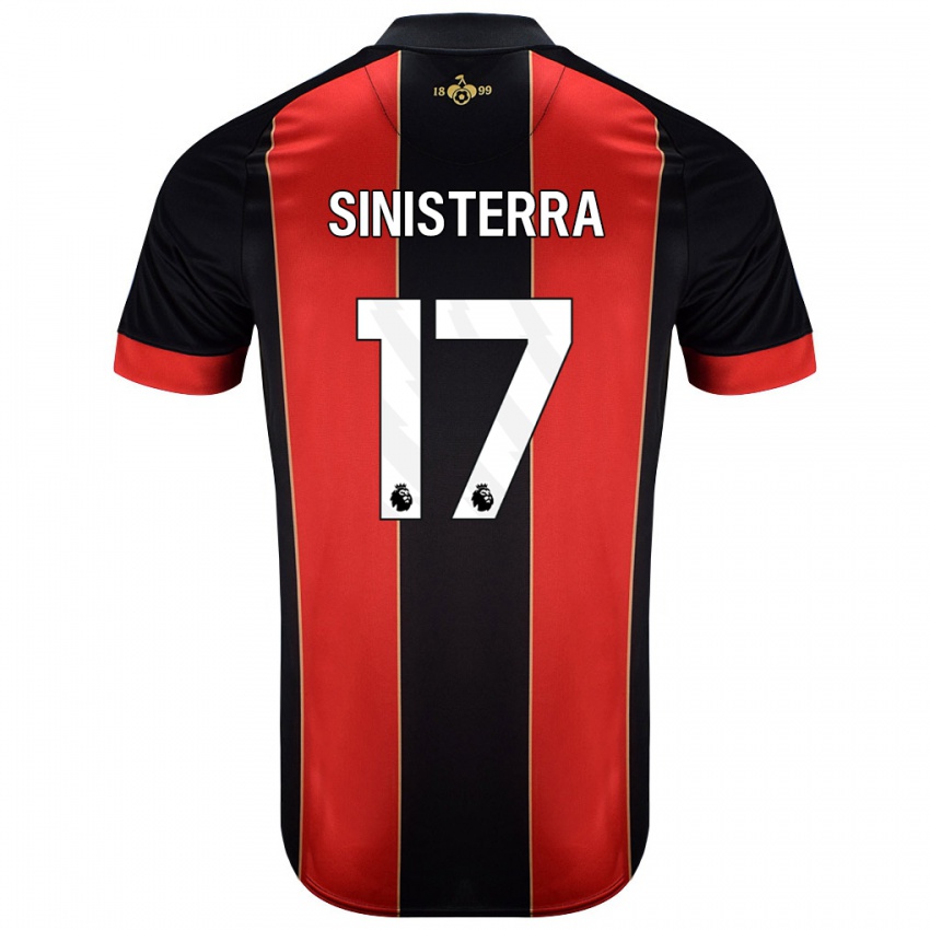 Criança Camisola Luis Sinisterra #17 Vermelho Preto Principal 2024/25 Camisa Brasil