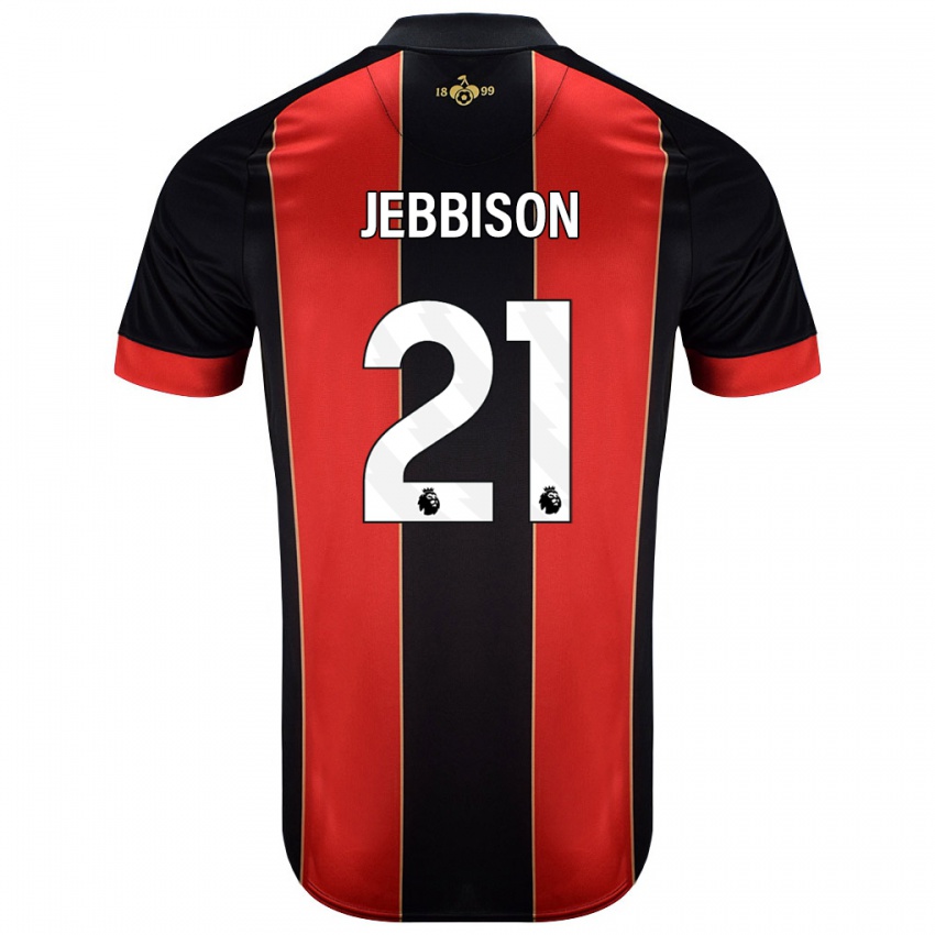 Criança Camisola Daniel Jebbison #21 Vermelho Preto Principal 2024/25 Camisa Brasil