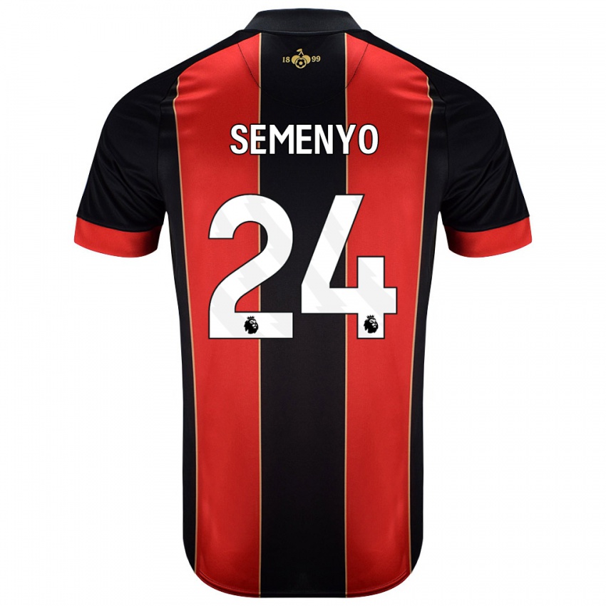 Criança Camisola Antoine Semenyo #24 Vermelho Preto Principal 2024/25 Camisa Brasil