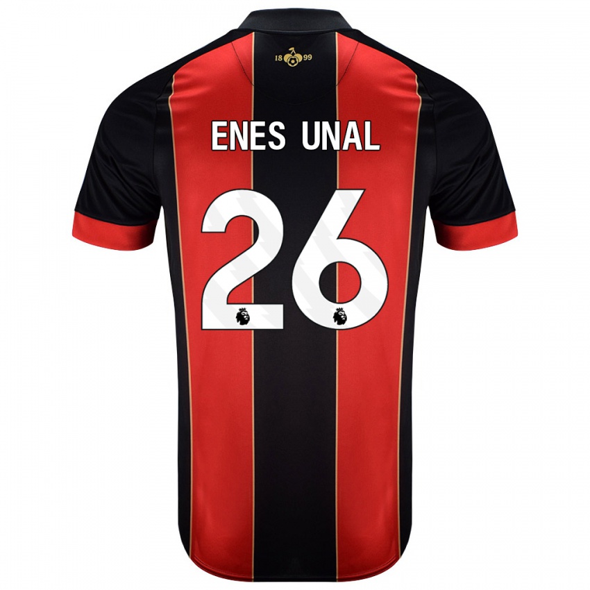 Criança Camisola Enes Ünal #26 Vermelho Preto Principal 2024/25 Camisa Brasil