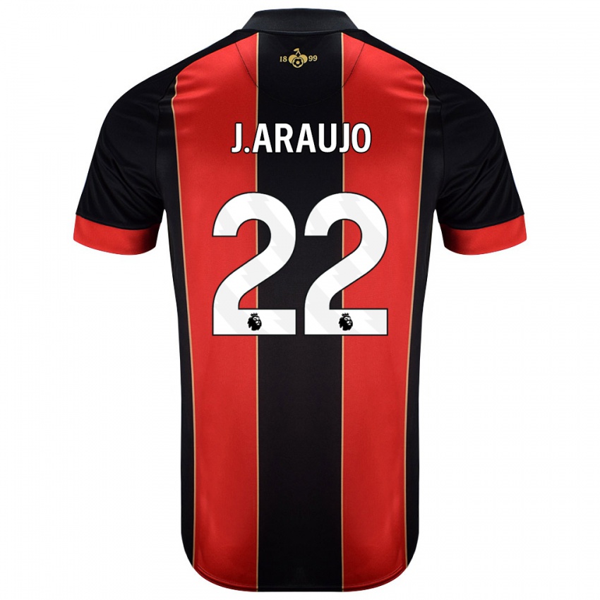 Criança Camisola Julián Araujo #28 Vermelho Preto Principal 2024/25 Camisa Brasil