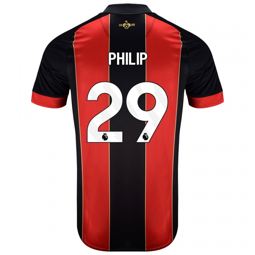 Criança Camisola Philip Billing #29 Vermelho Preto Principal 2024/25 Camisa Brasil