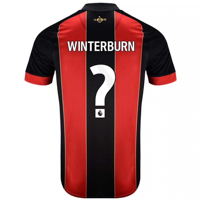 Criança Camisola Ben Winterburn #0 Vermelho Preto Principal 2024/25 Camisa Brasil