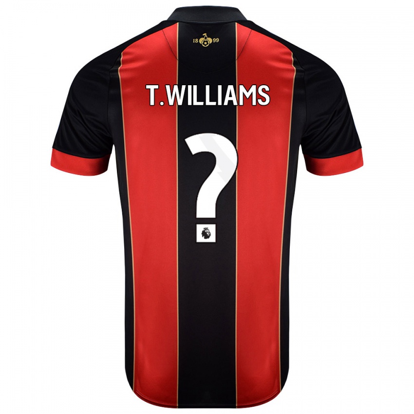 Criança Camisola Toure Williams #0 Vermelho Preto Principal 2024/25 Camisa Brasil