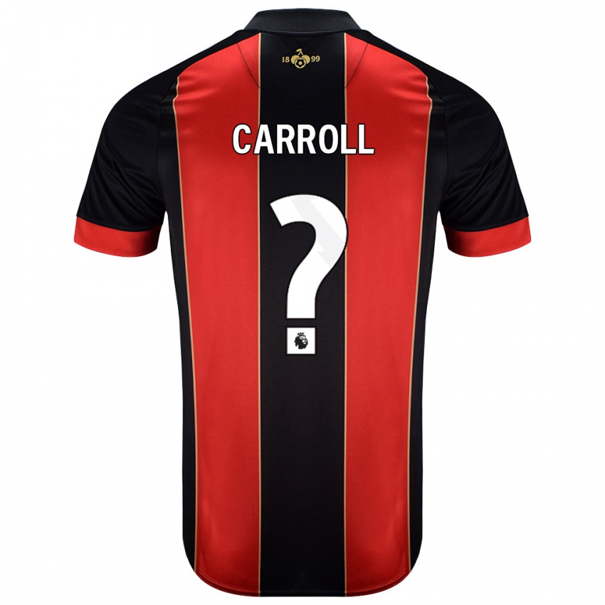 Criança Camisola Ryan Carroll #0 Vermelho Preto Principal 2024/25 Camisa Brasil