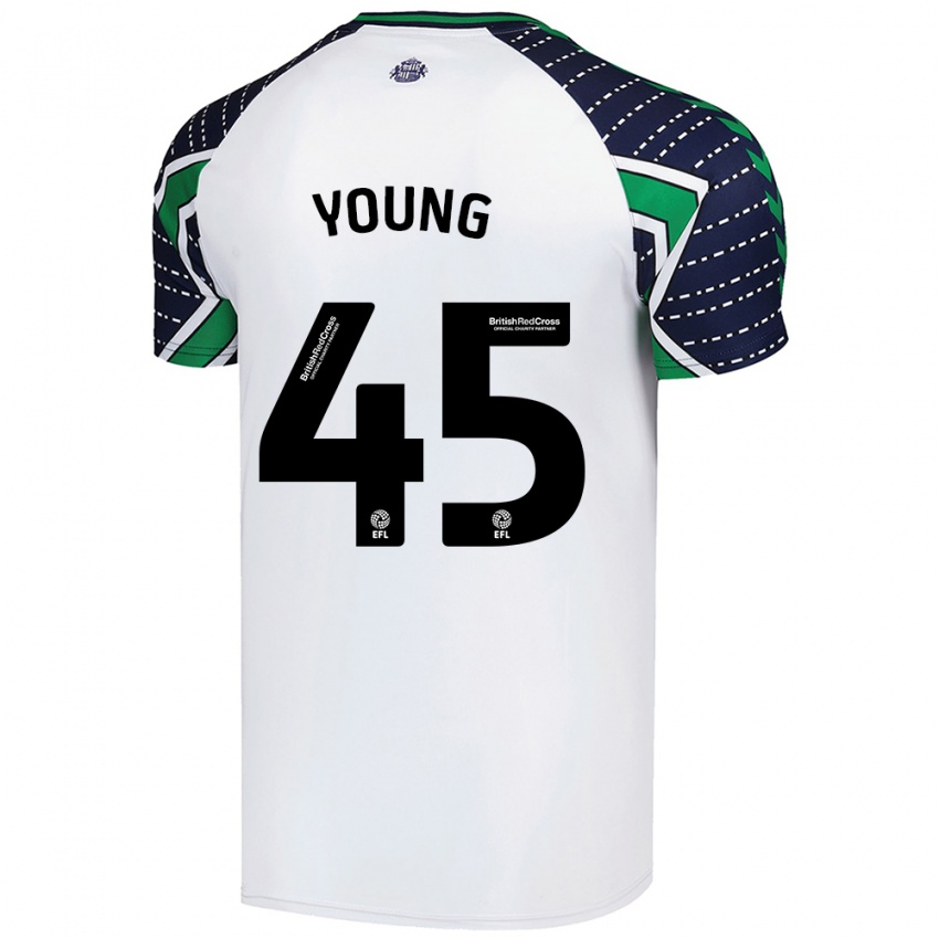 Criança Camisola Matthew Young #45 Branco Alternativa 2024/25 Camisa Brasil