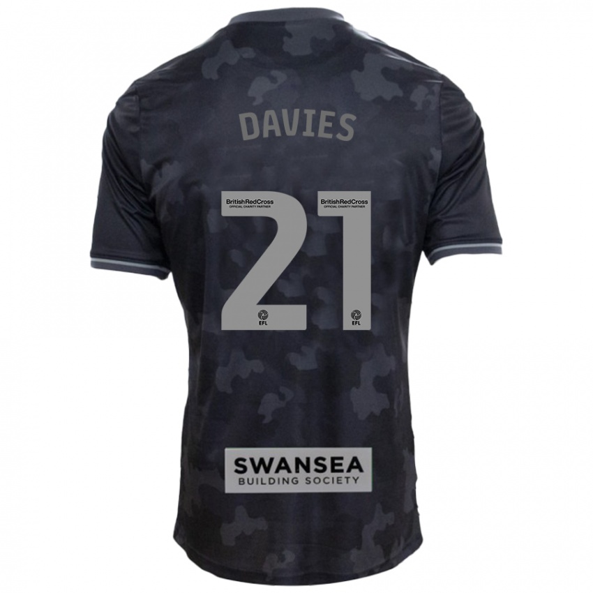 Criança Camisola Laura Davies #21 Preto Alternativa 2024/25 Camisa Brasil