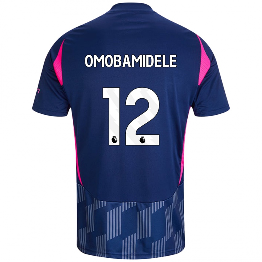 Criança Camisola Andrew Omobamidele #12 Rosa Azul Real Alternativa 2024/25 Camisa Brasil