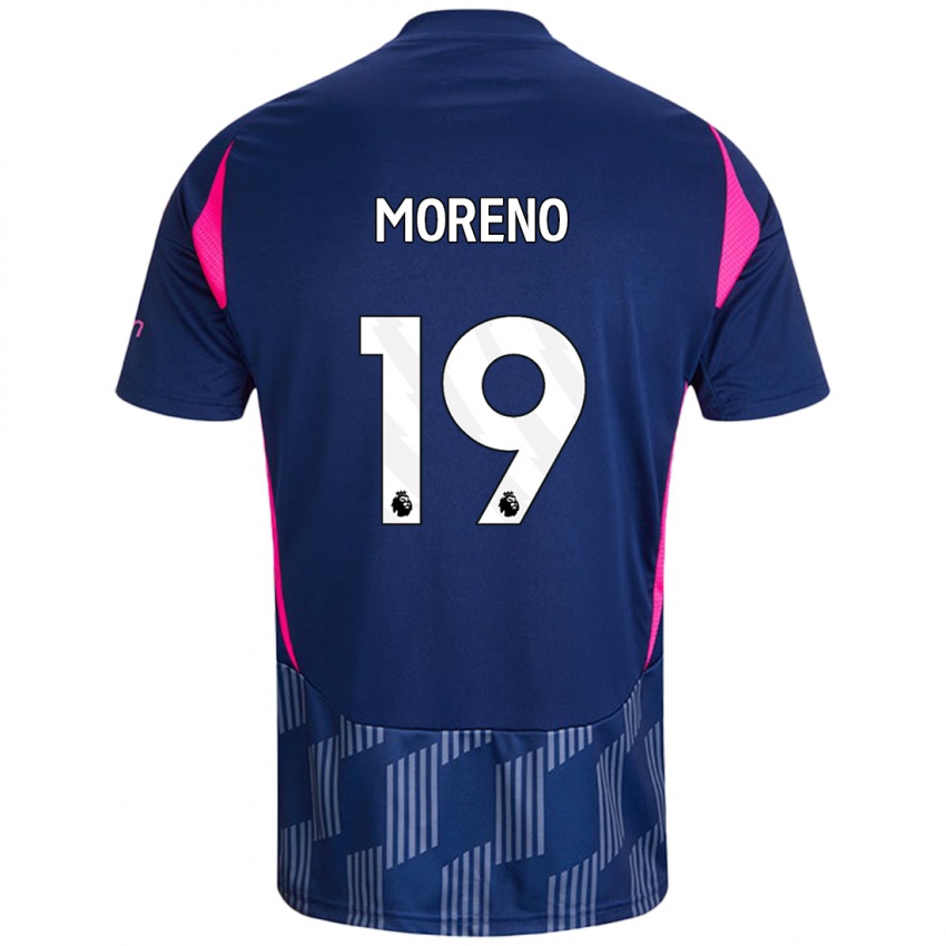 Criança Camisola Álex Moreno #19 Rosa Azul Real Alternativa 2024/25 Camisa Brasil