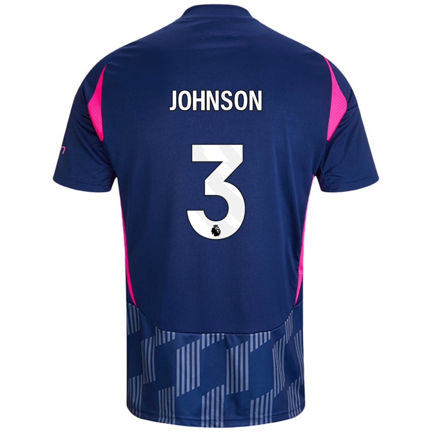 Criança Camisola Nat Johnson #3 Rosa Azul Real Alternativa 2024/25 Camisa Brasil