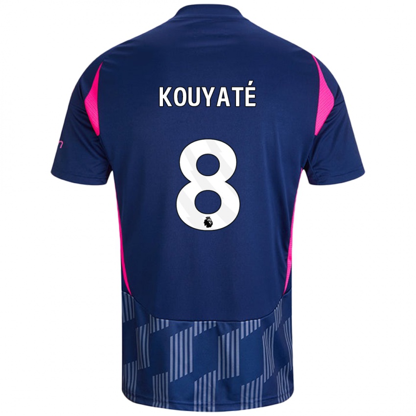 Criança Camisola Cheikhou Kouyaté #8 Rosa Azul Real Alternativa 2024/25 Camisa Brasil