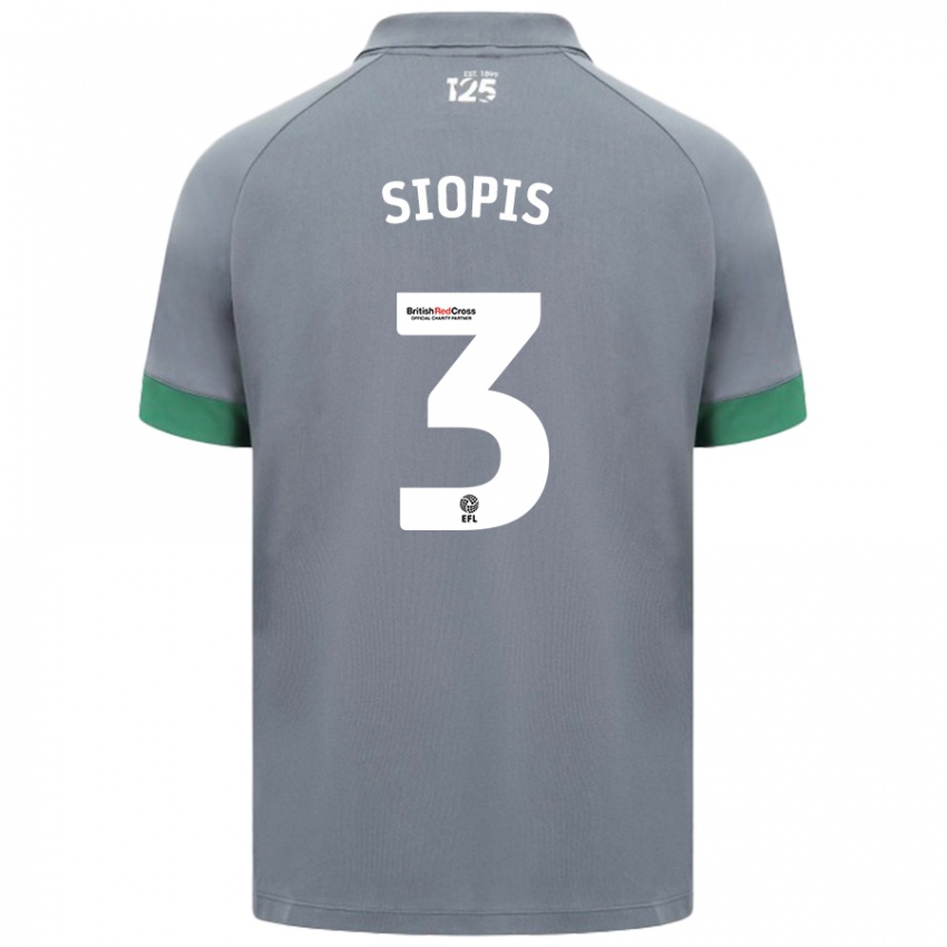 Criança Camisola Manolis Siopis #3 Cinza Escuro Alternativa 2024/25 Camisa Brasil