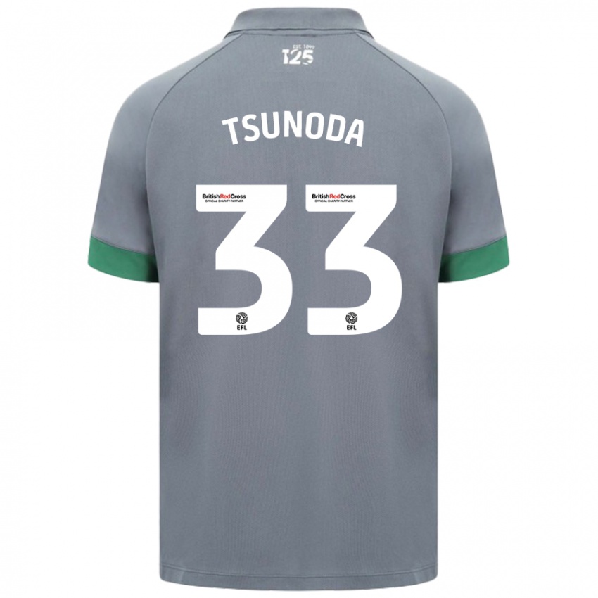 Criança Camisola Ryotaro Tsunoda #33 Cinza Escuro Alternativa 2024/25 Camisa Brasil