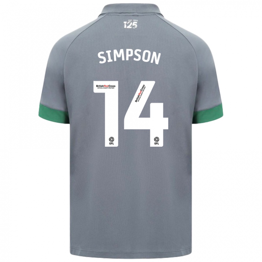 Criança Camisola Jasmine Simpson #14 Cinza Escuro Alternativa 2024/25 Camisa Brasil