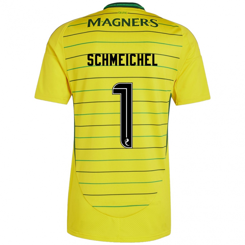 Criança Camisola Kasper Schmeichel #1 Amarelo Alternativa 2024/25 Camisa Brasil